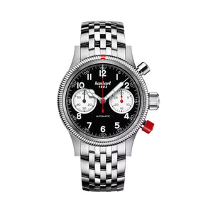 Hanhart - PIONEER Mk II - Reverse Panda - 40 mm - Edelstahlarmband