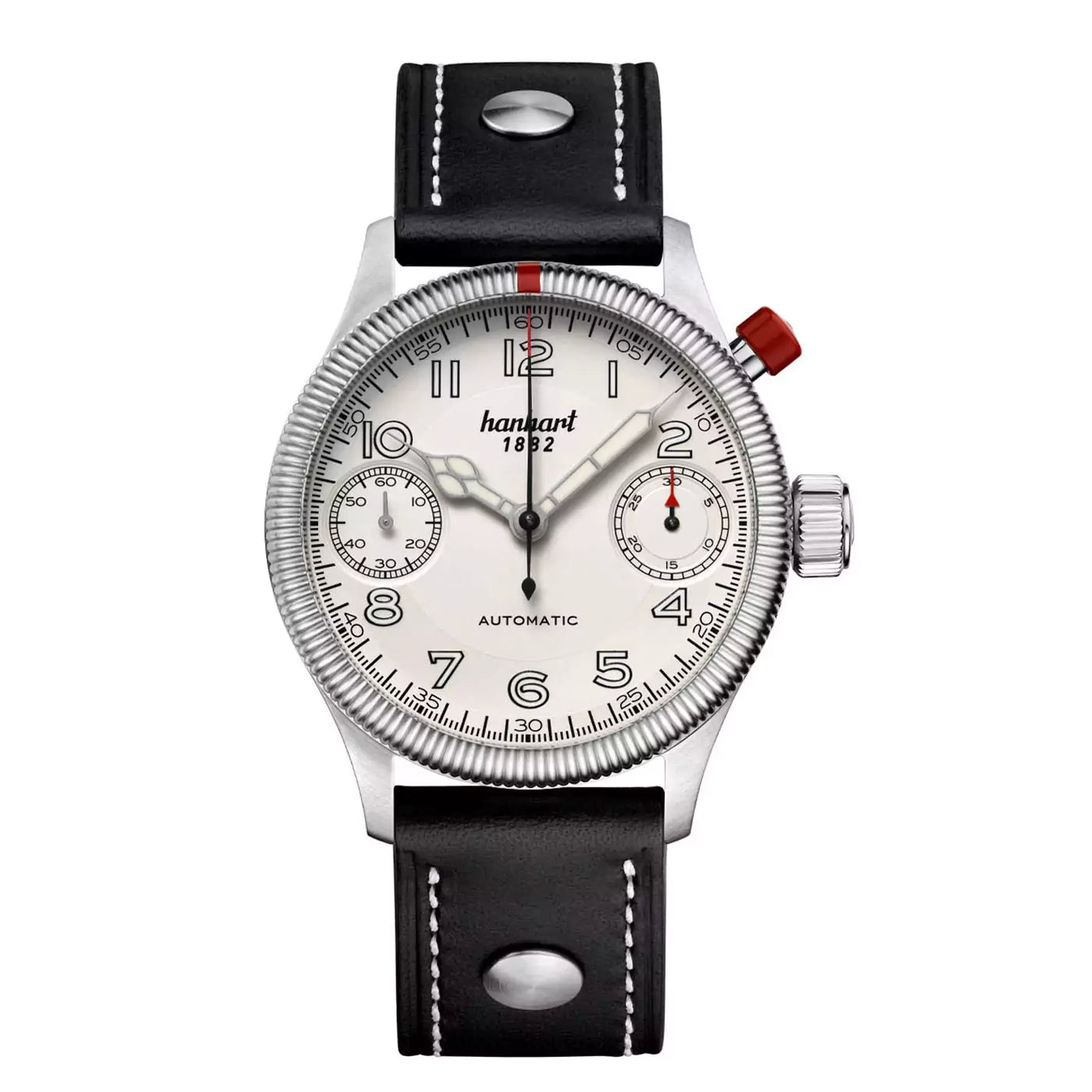 hanhart-pioneer-monoscope-silver-fluted-bezel-45-mm-black-leather