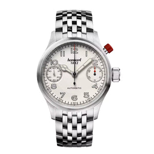 Hanhart - MonoScope - Silber - Glatte Lünette - 45 mm - Edelstahlarmband