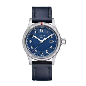 Hanhart - PIONEER One - Blau - 42 mm - Blaues Leder
