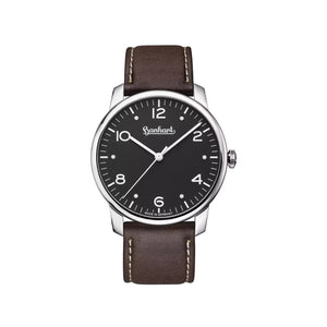 Hanhart - PIONEER Silva - Schwarz - 38.5 mm - Braunes Leather