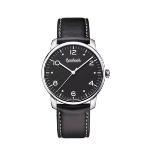 Hanhart - PIONEER Silva - Schwarz - 38.5 mm - Schwarzes Leather