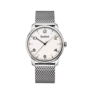 Hanhart - PIONEER Silva - Weiss - 38.5 mm - Milanaise