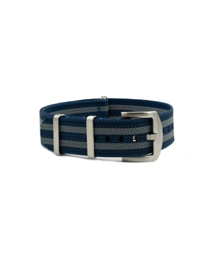 Geripptes Nylon Uhrenarmband - Blau/Grau | WB Original
