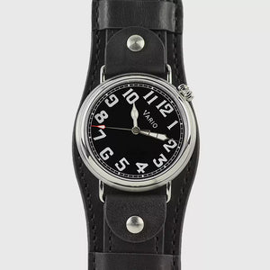 Vario - Trench Schwarzes Zifferblatt mit Weißer Leuchtmasse - 37mm - Bund Geölt Onyx Schwarz