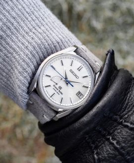 grand seiko grey watchbandit suede strap by gulenissen