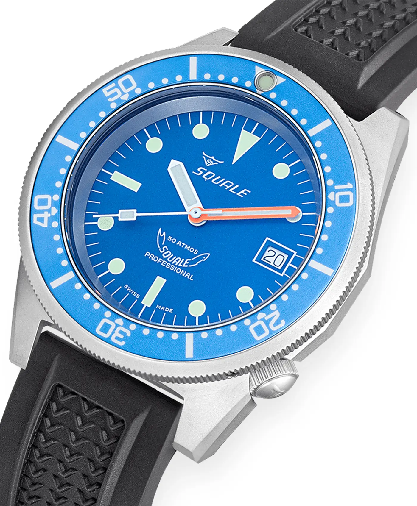 Squale – 1521 Series – Blue - Sandblasted - close up Squale – 1521 Series – Blue - Sandblasted - close up