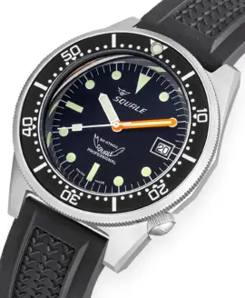 Squale – 1521 Series – Sandblasted Black - close up
