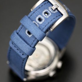 WB Original Canvas Uhrenarmband blau gebürstete Edelstahl-Schließe