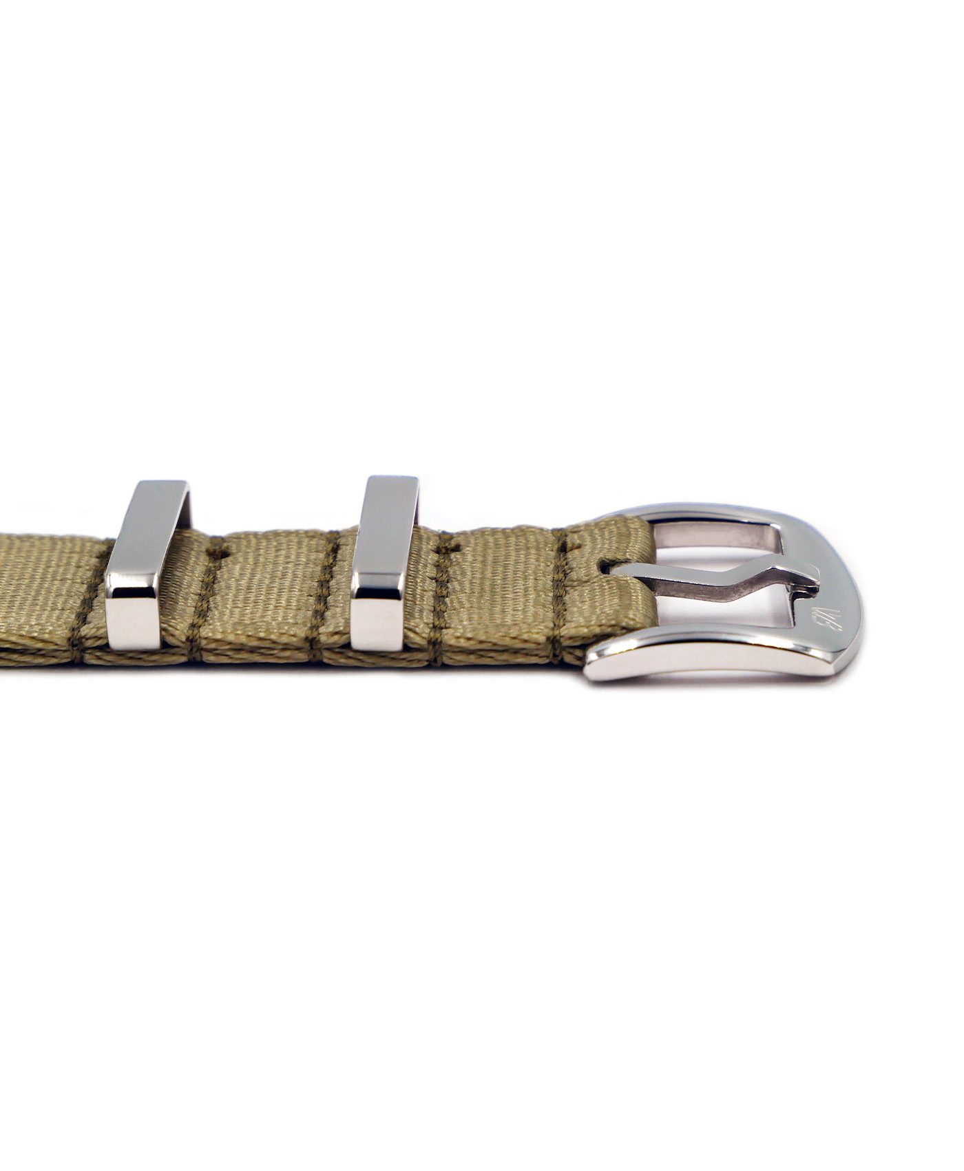 Premium 1.2 mm seat belt NATO Strap beige buckle by WatchBandit