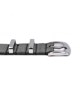 Premium 1.2 mm seat belt NATO Strap grey buckle by WatchBandit