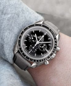 Watchbandit grey Cordura watch strap Omega Speedmaster Professional