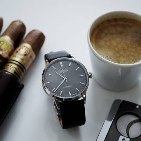 Circula Klassik Automatik Anthrazit Kaffee und Zigarren Uhr