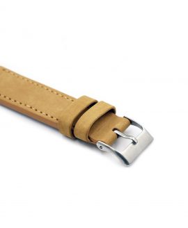 Pebro Premium Calfskin Watch Strap Mustard Beige No 580 buckle close up