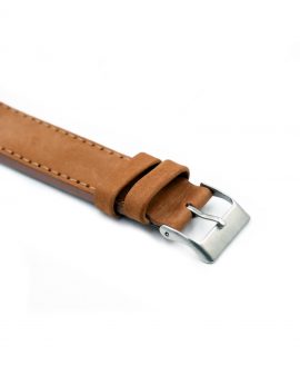 Pebro Premium Calfskin Watch Strap Terracotta Tanned No 190 buckle close up