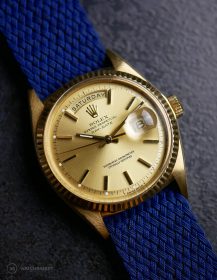 Rolex Day-Date an blauen Perlon-Armband von WB Original