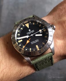 Steinhart Ocean Vintage GMT Uhrenarmband olivgrün canvas leinen armband watchbandit