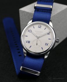 NOMOS Club Campus blue premium NATO uhrenarmband blau Watchbandit