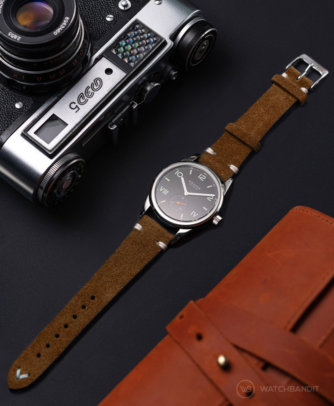 NOMOS Club Campus wildlederarmband dunkel braun