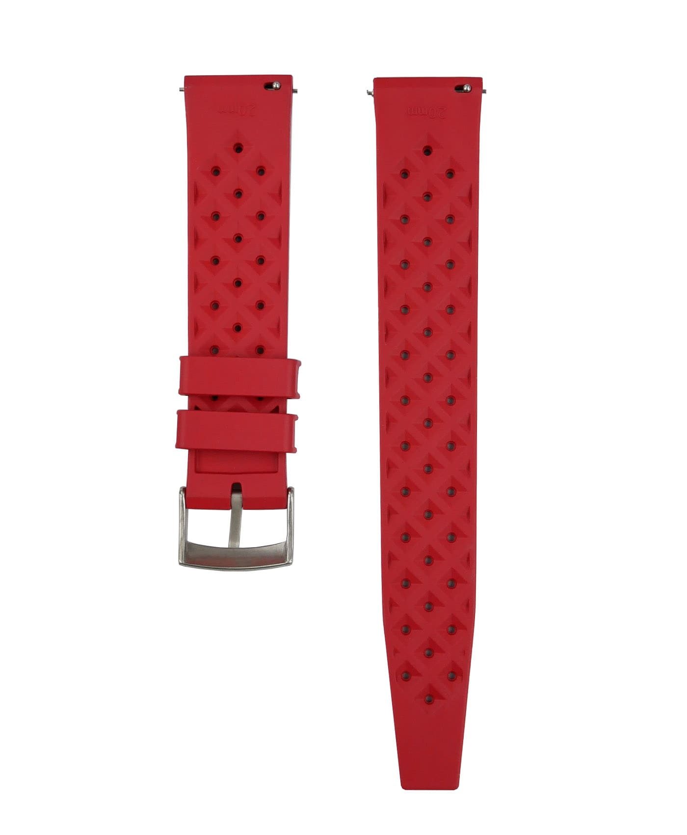 Tropical Rubber watch strap_Red_Back