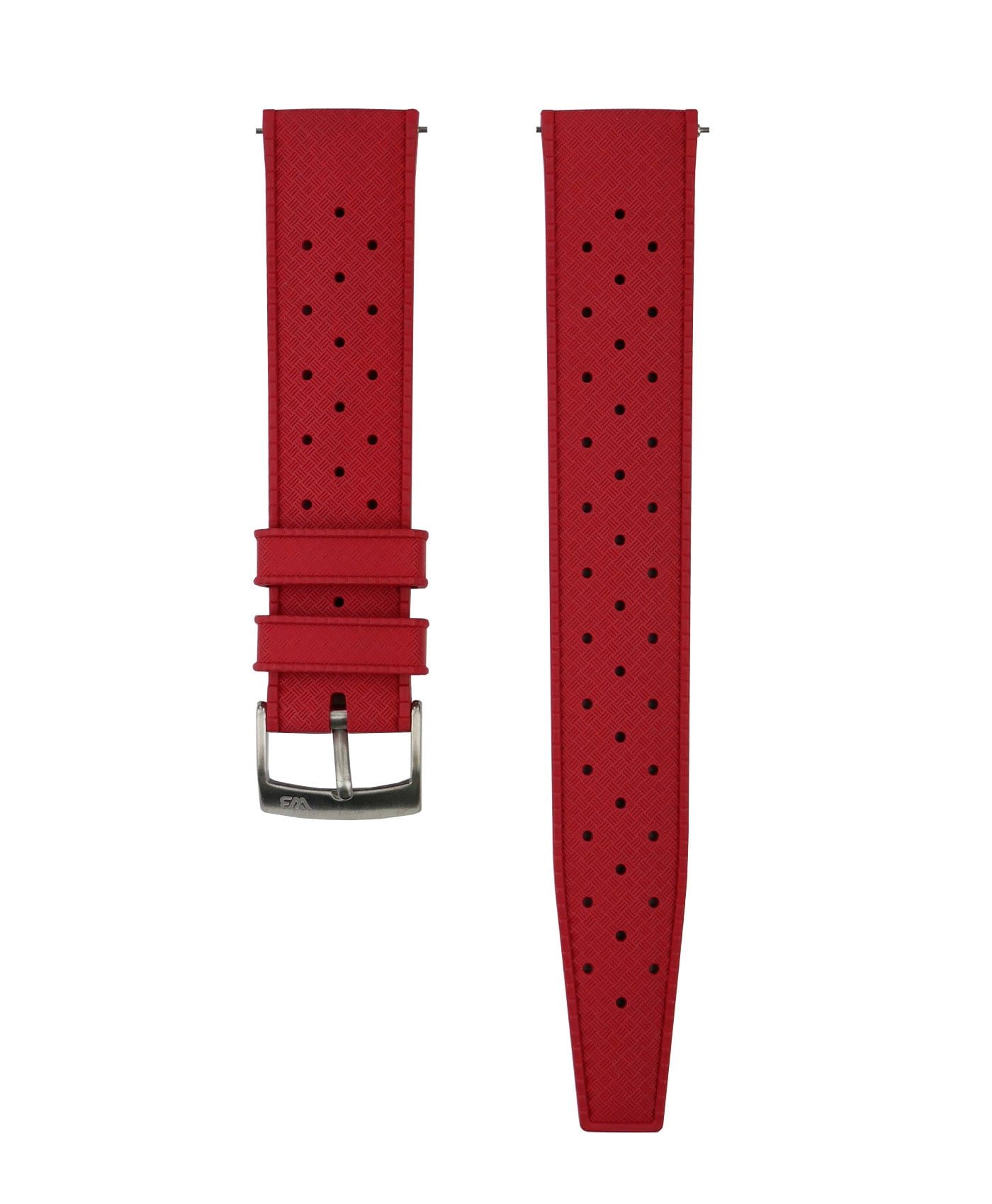 Tropical Rubber watch strap_Red_Front