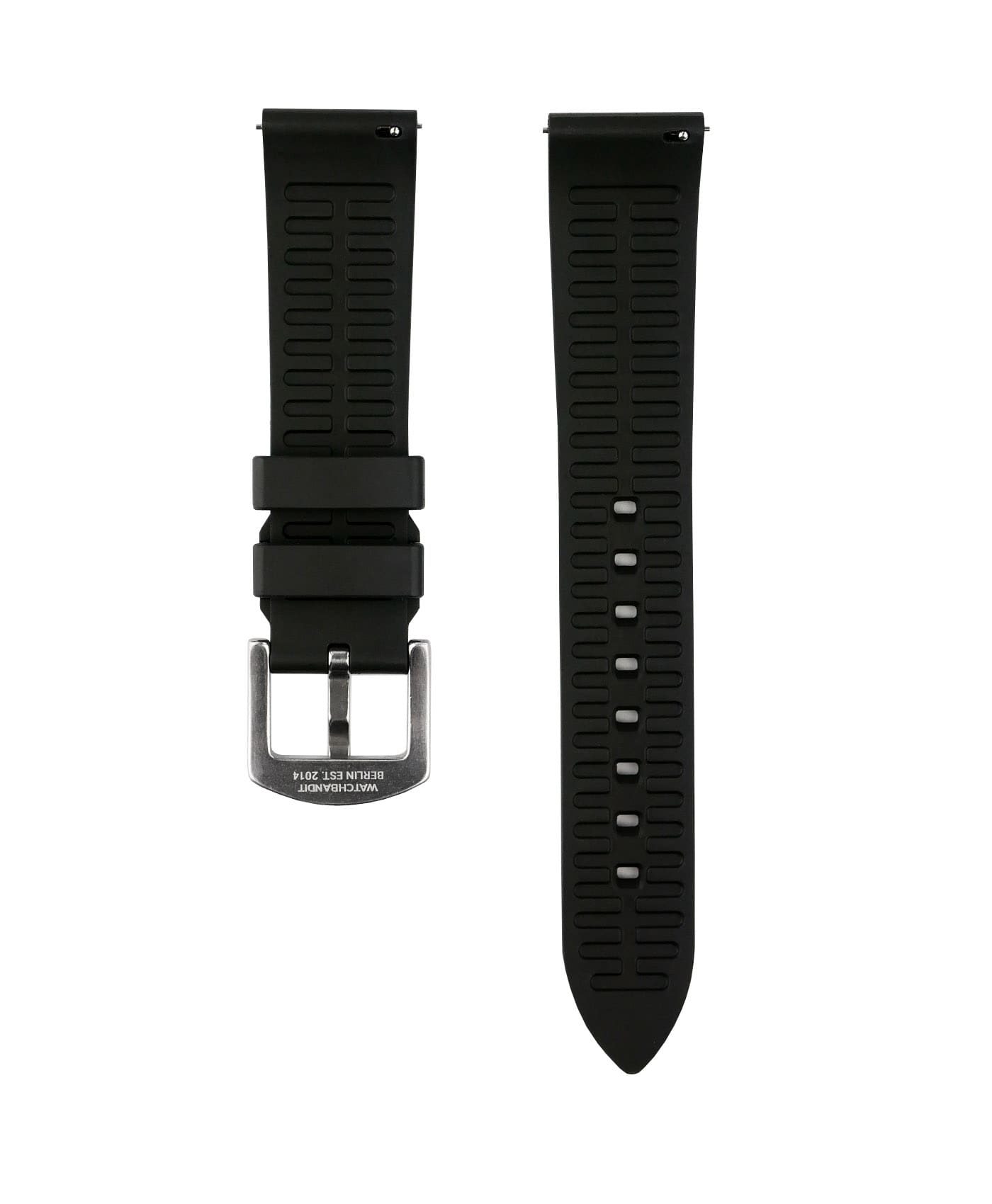 Classic plain Rubber watch strap_Black_back