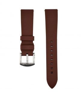 Classic plain Rubber watch strap_Brown_Front