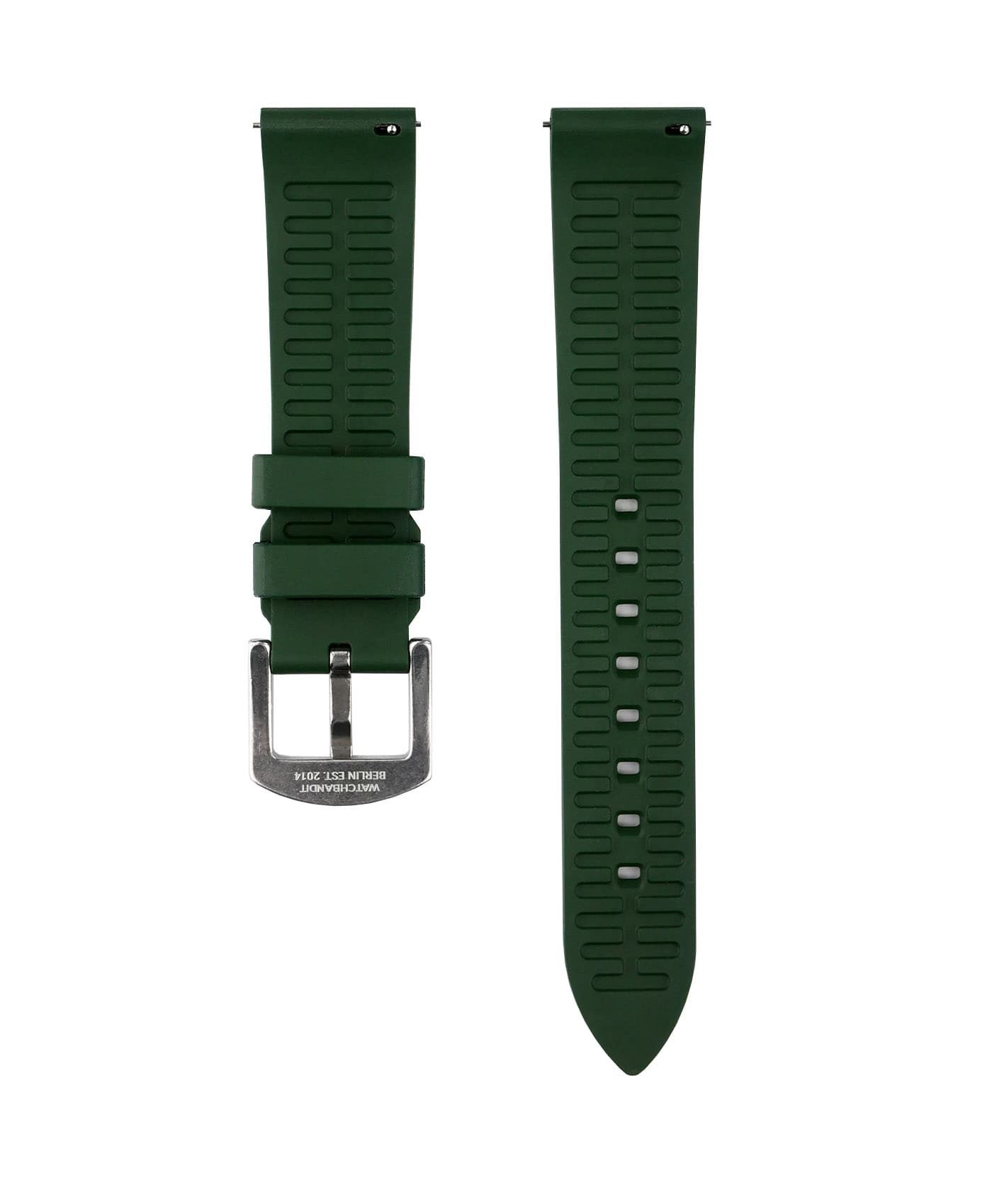 Classic plain Rubber watch strap_Green_back