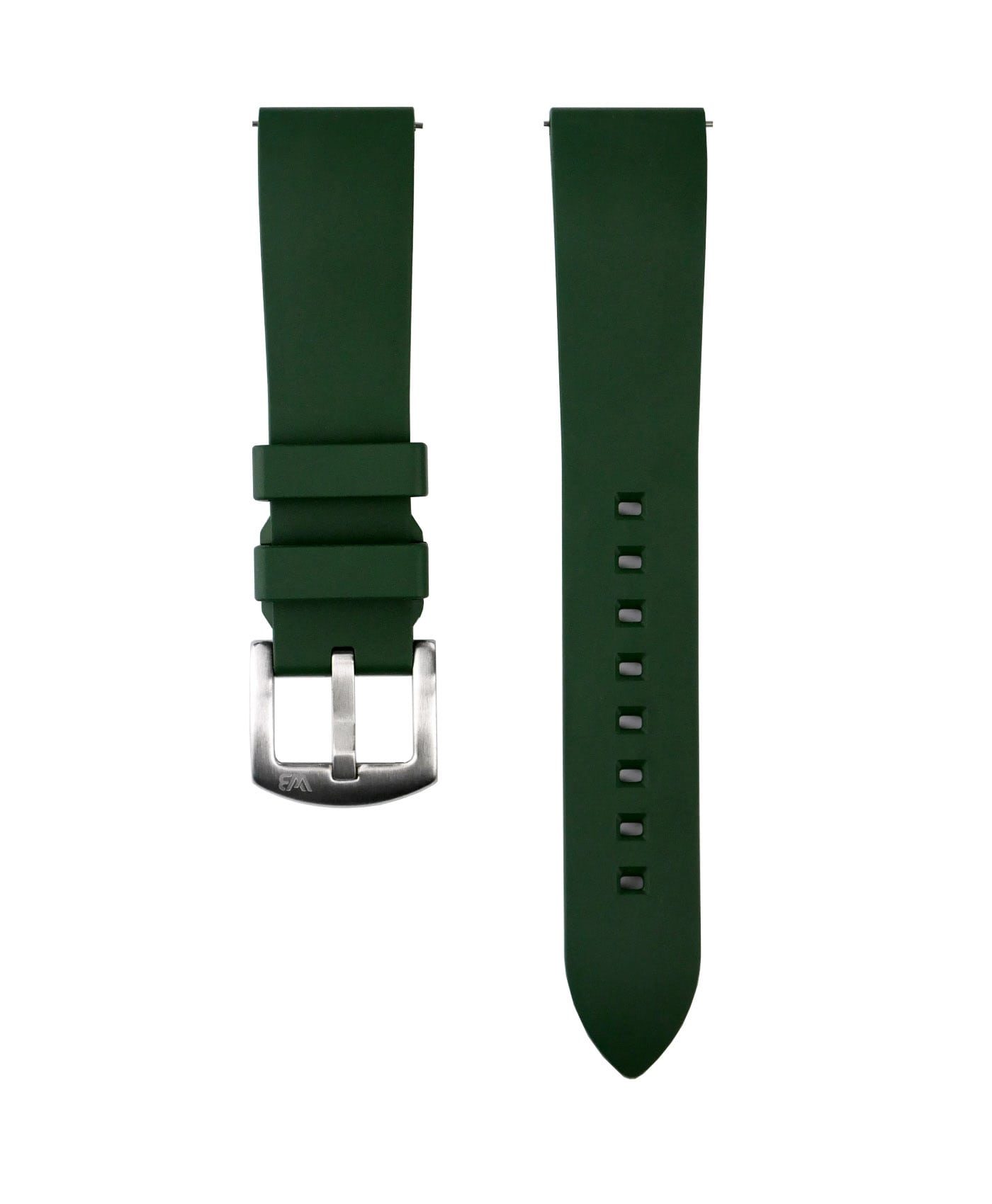 Classic plain Rubber watch strap_Green_Front