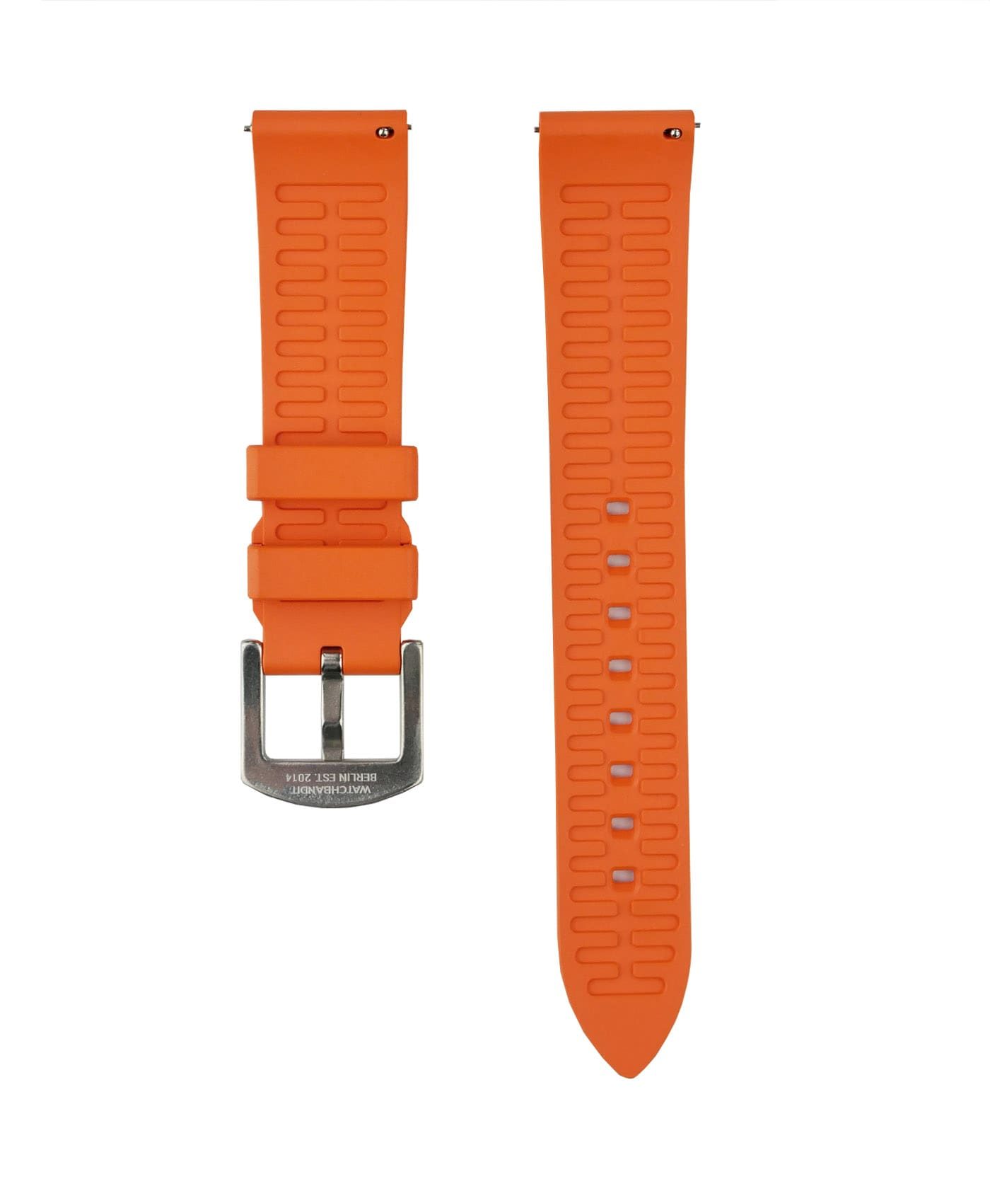 Classic plain Rubber watch strap_Orange_back