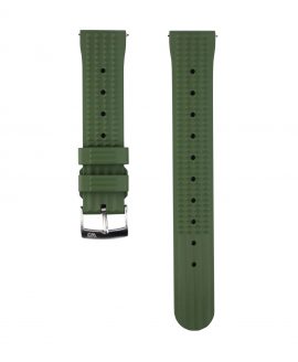 Waffle Rubber watch strap_Green_Front