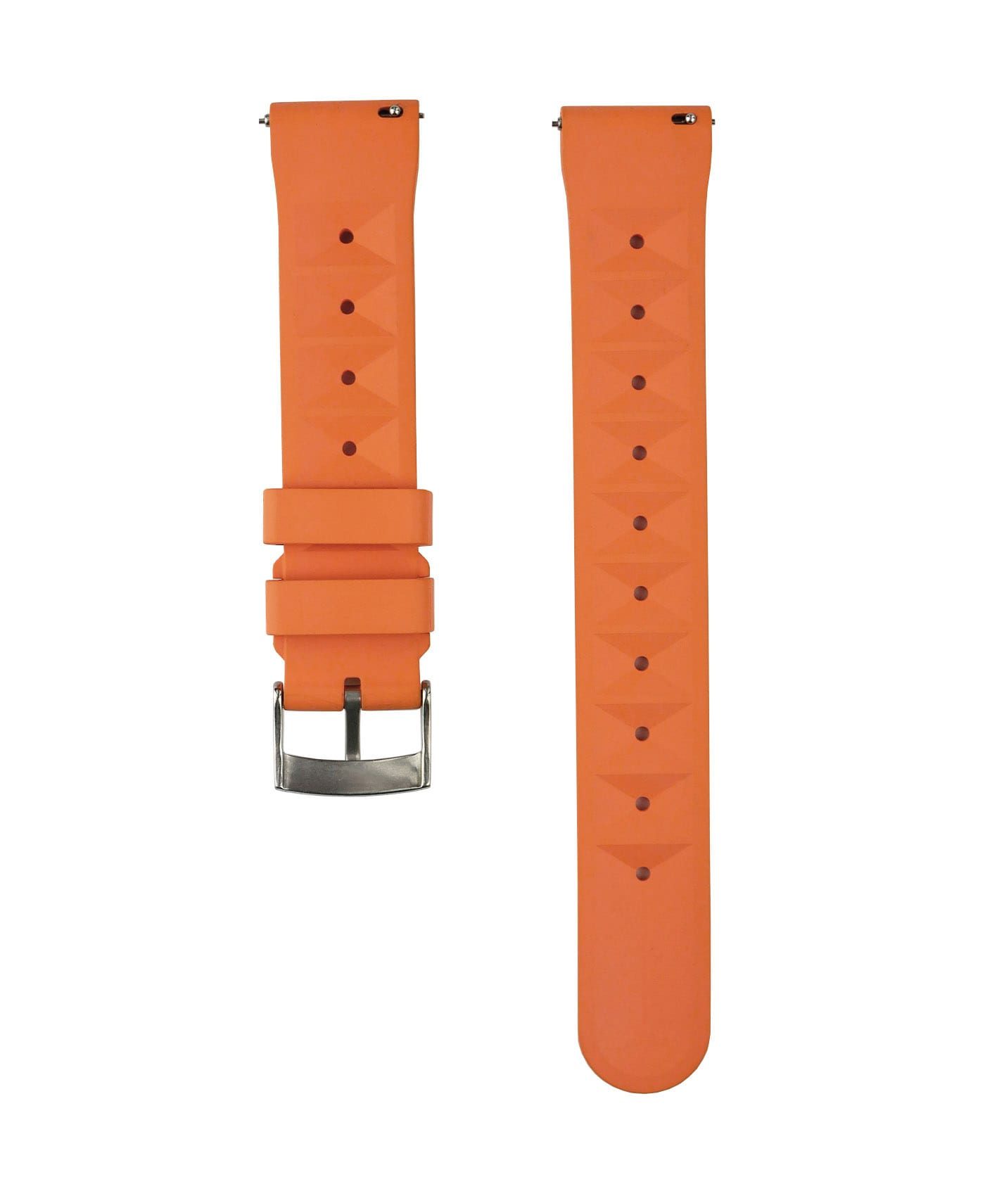 Waffle Rubber watch strap_Orange_Back