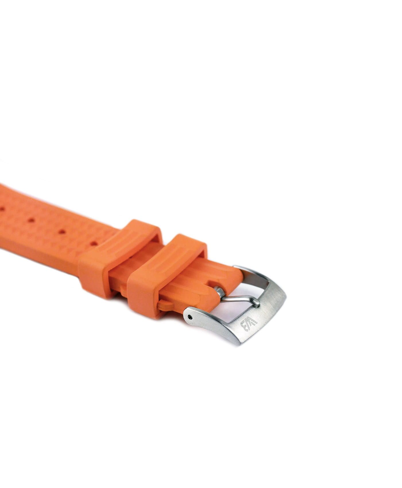 Waffle Rubber watch strap_Orange_Side buckle