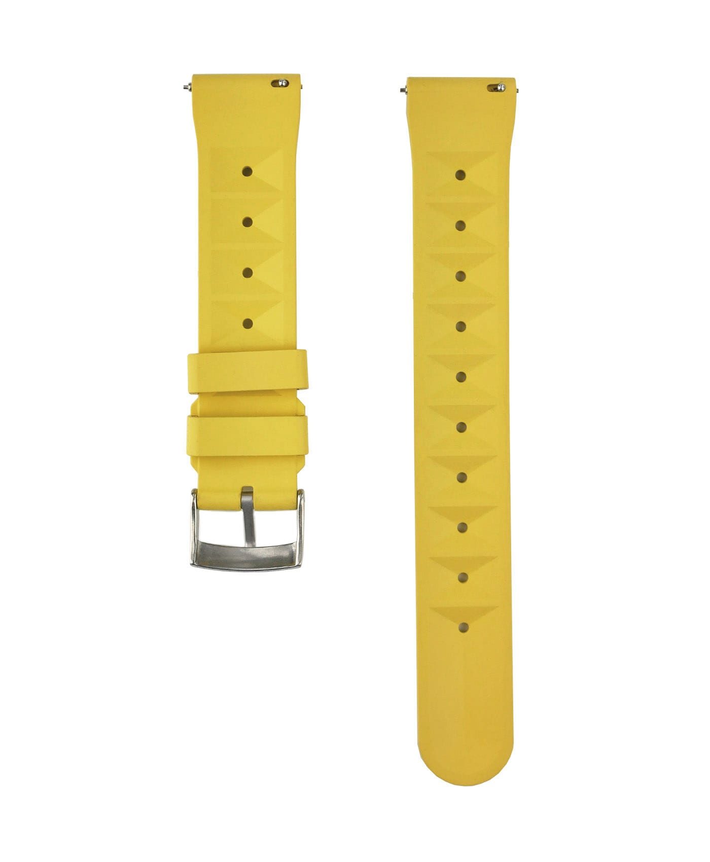 Waffle Rubber watch strap_Yellow_back