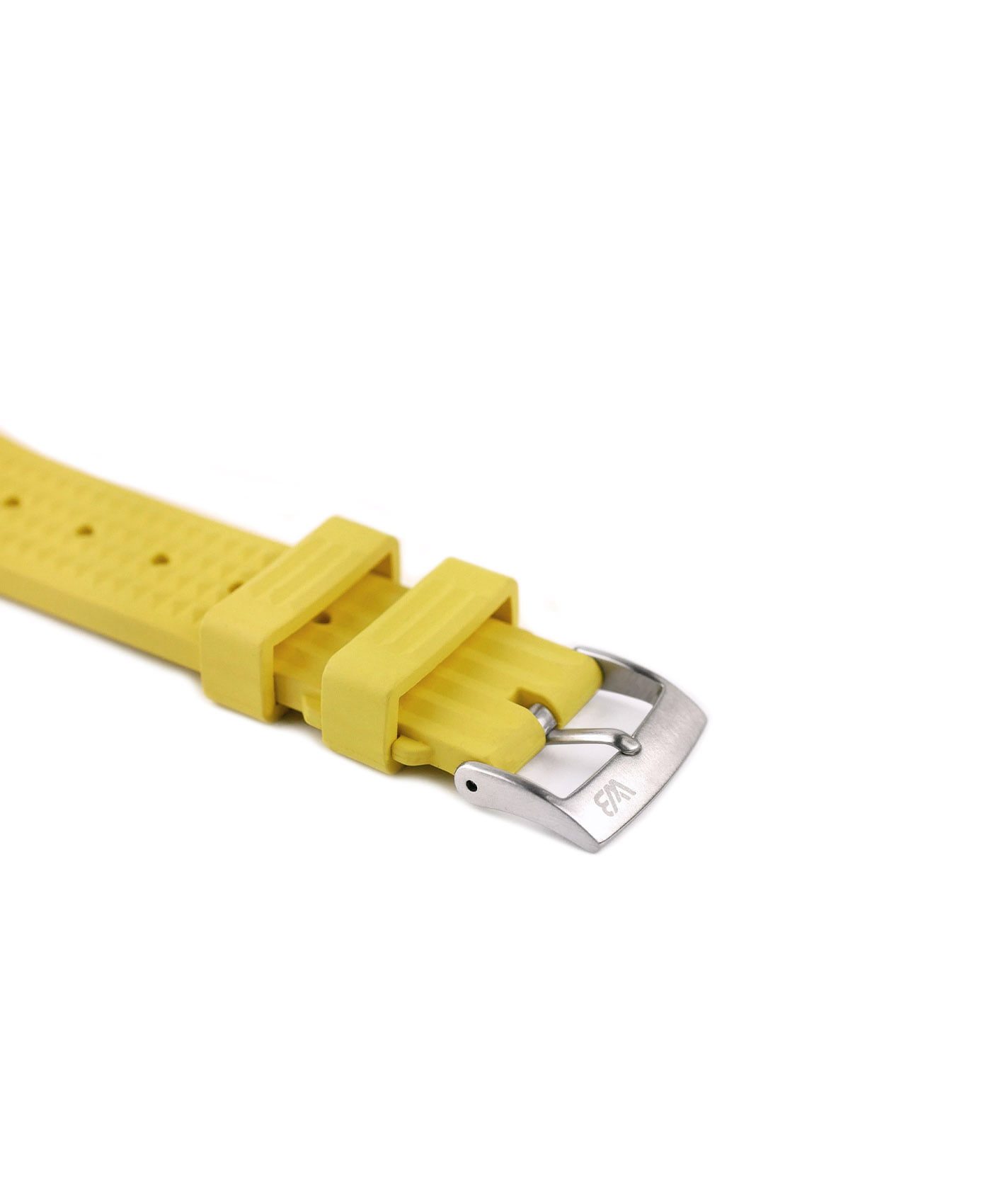 Waffle Rubber watch strap_Yellow_side buckle