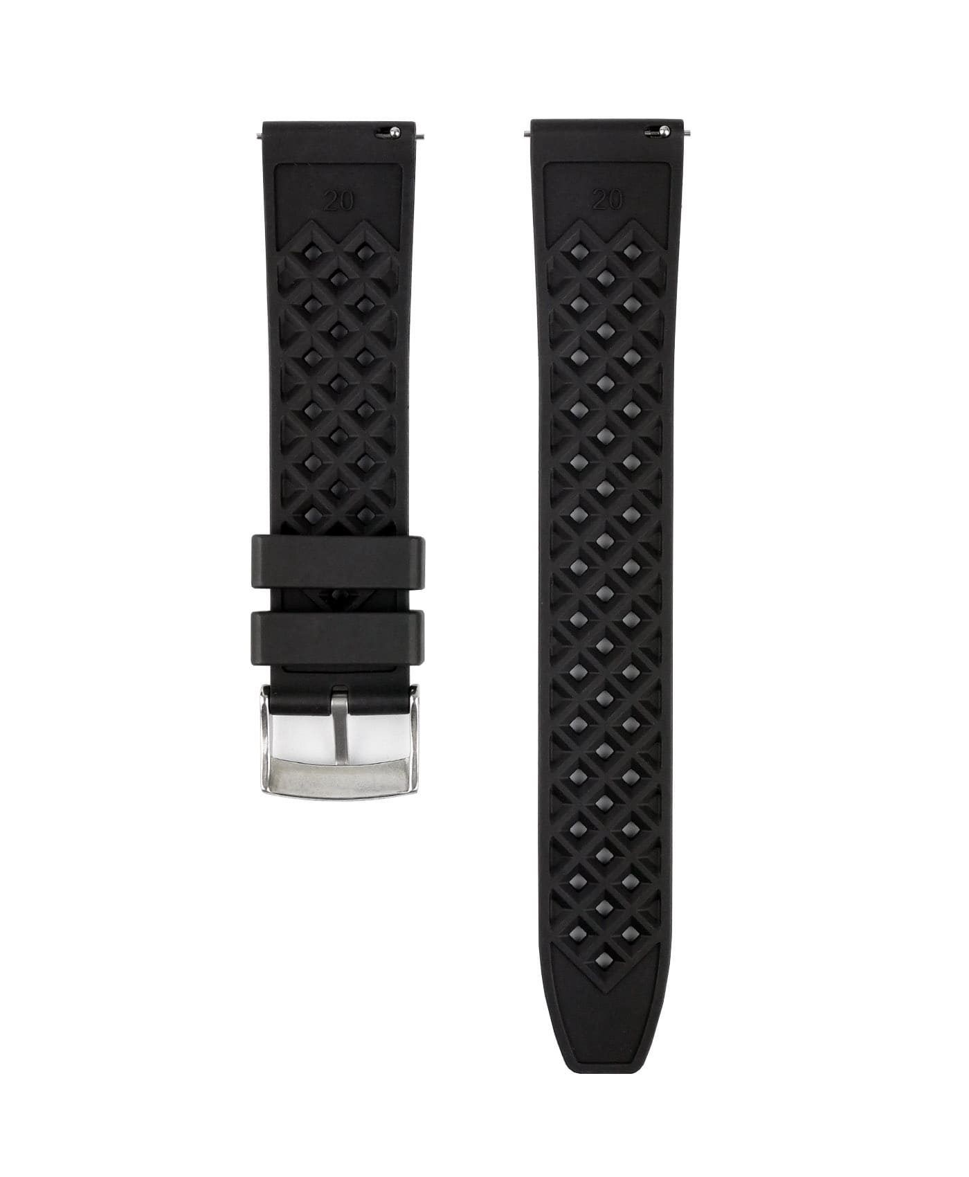 Honeycomb FKM Rubber watch strap_Black_Back