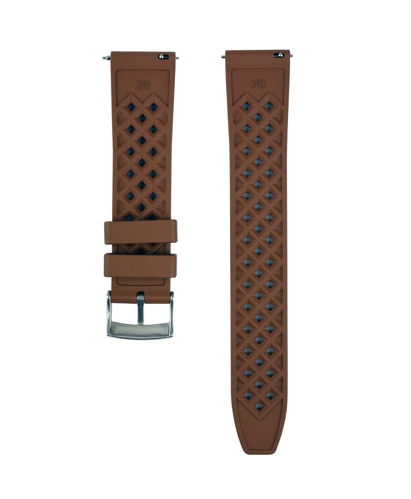 Honeycomb Rubber watch strap_Brown_Back