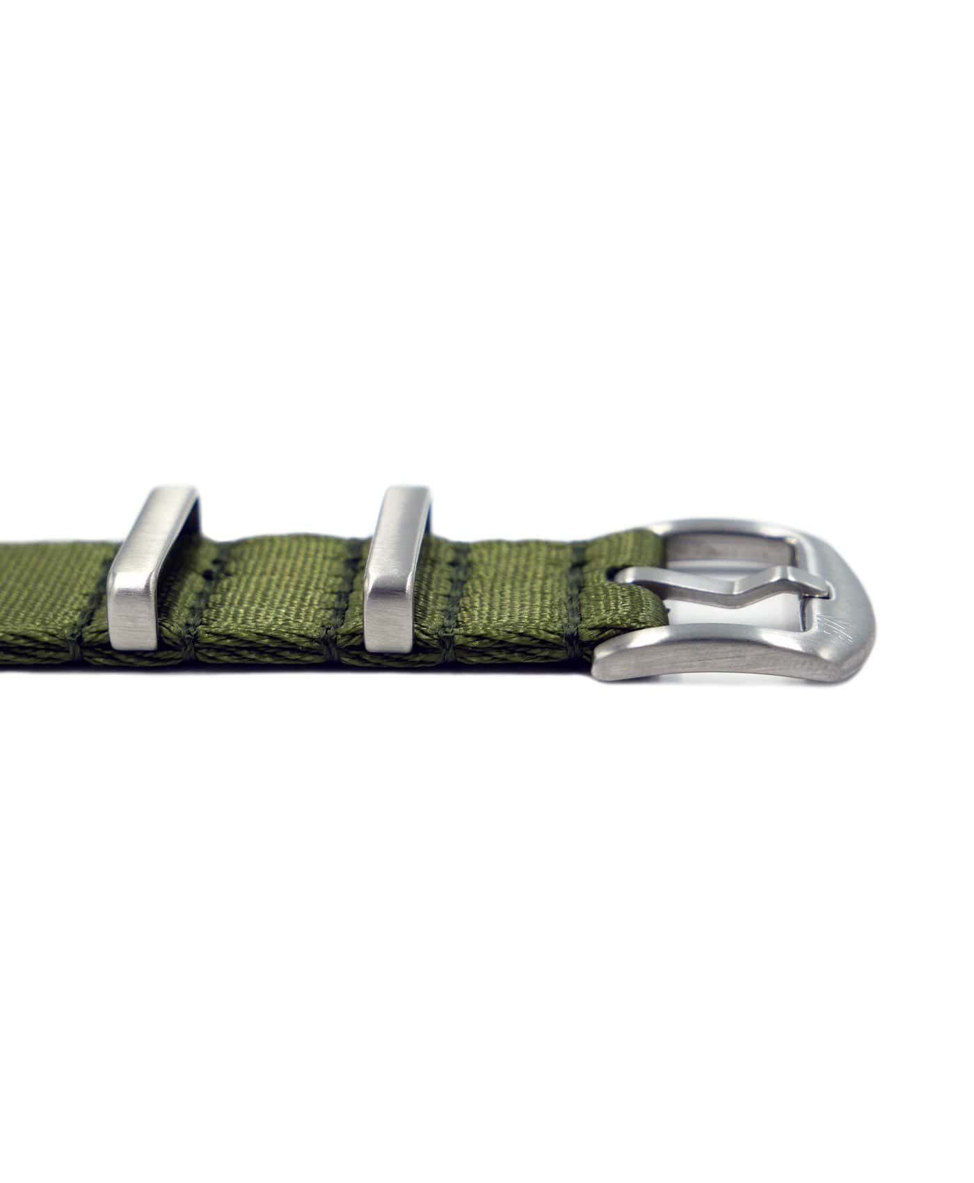 Premium_Nato-straps brushed_green_buckle