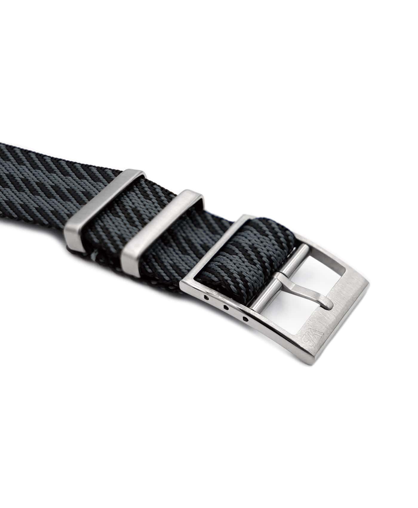 Adjustable black-grey Nato-straps buckle