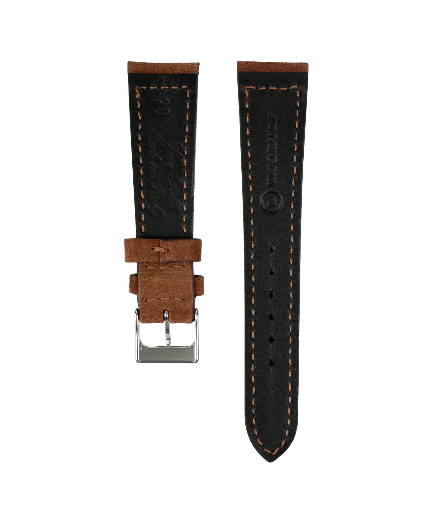 Suede leather strap with side seam_brown_back