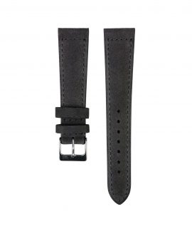 Suede leather strap with side seam_dark grey_front