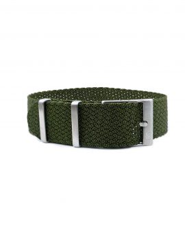 Premium Perlon Watch Strap - Green Black - Watchbandit