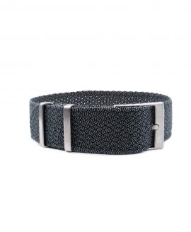 Premium Perlon Watch Strap - Grey Black - Watchbandit