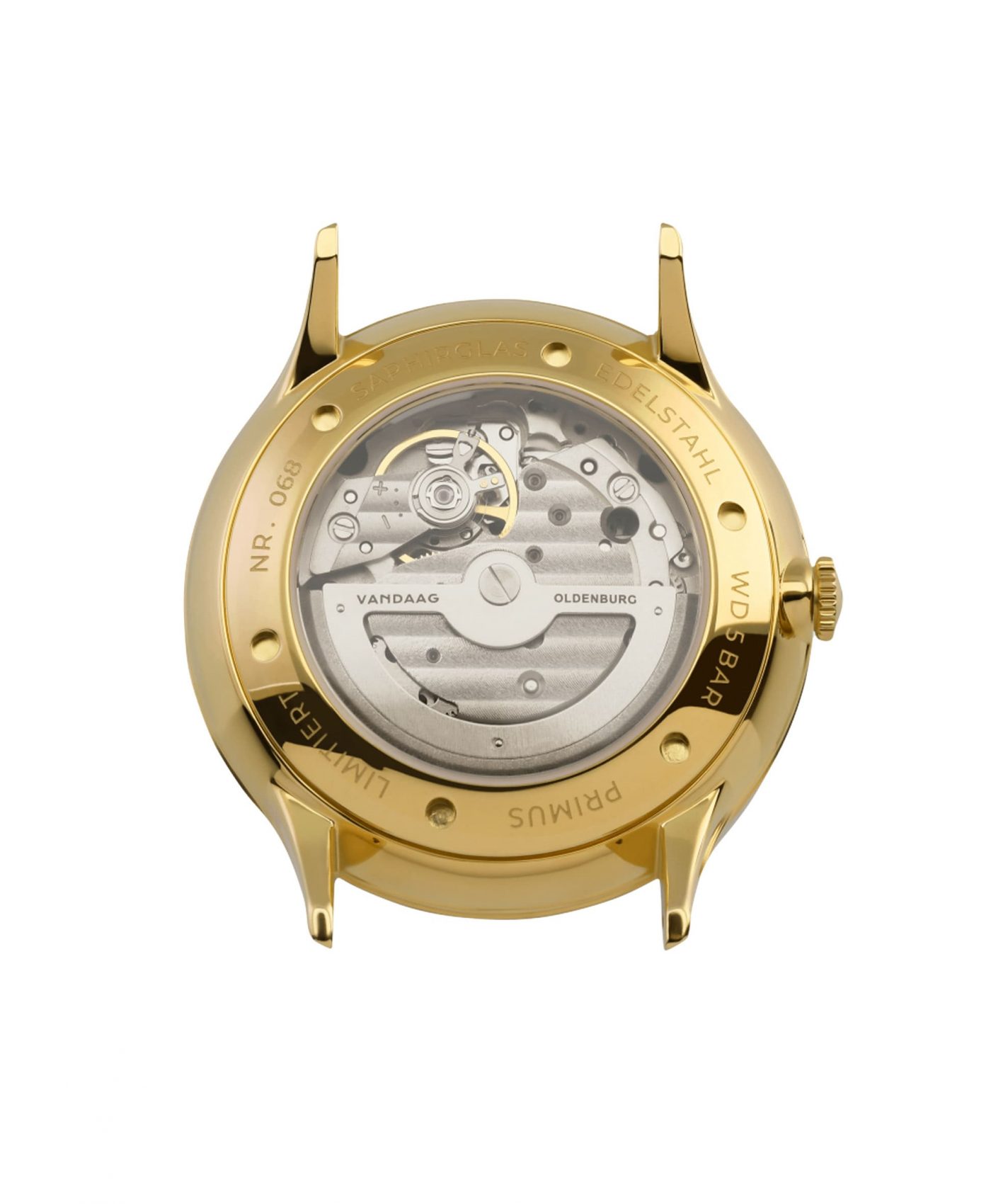 VANDAAG Primus Automatic black-gold movement case back