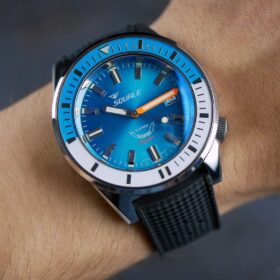 Squale - Matic - Light Blue - Black Tropical Style rubber strap
