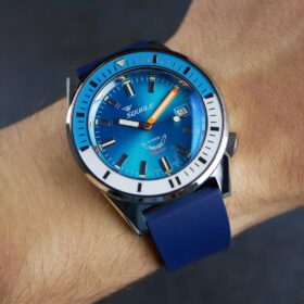 Squale - Matic - Light Blue - Blue Classic Style rubber strap