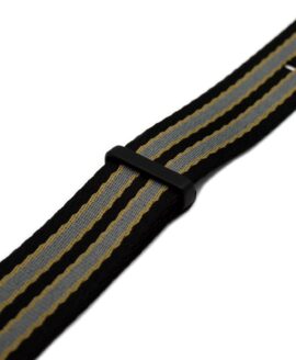 Bond NATO strap Black PVD-striped_black_grey_beige strap-Side