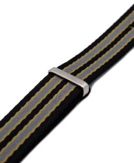 Bond NATO strap-striped_black_grey_beige strap-side