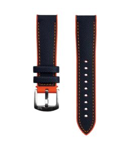 Performance Style Rubber Watch Strap – Blue-Orange-min