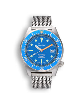 Squale-1521 Series-026-A-Sandblasted-Blue-Mesh Bracelet